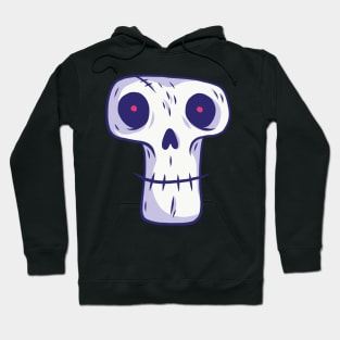 misshapen skull with red eyes Hoodie